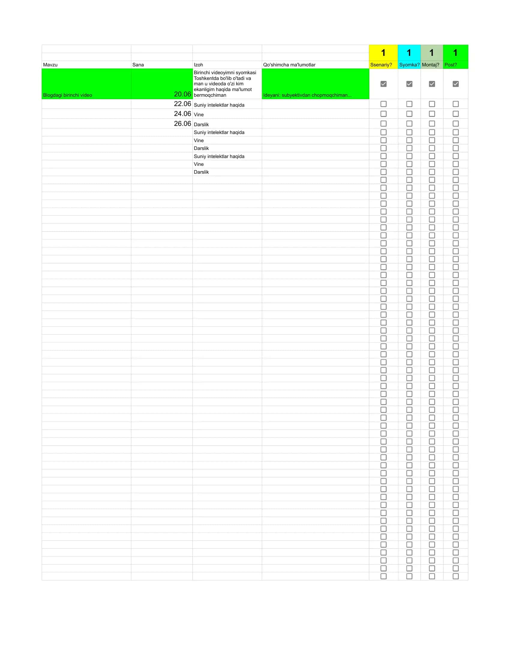kontent planga yordam beruvchi sheets 1