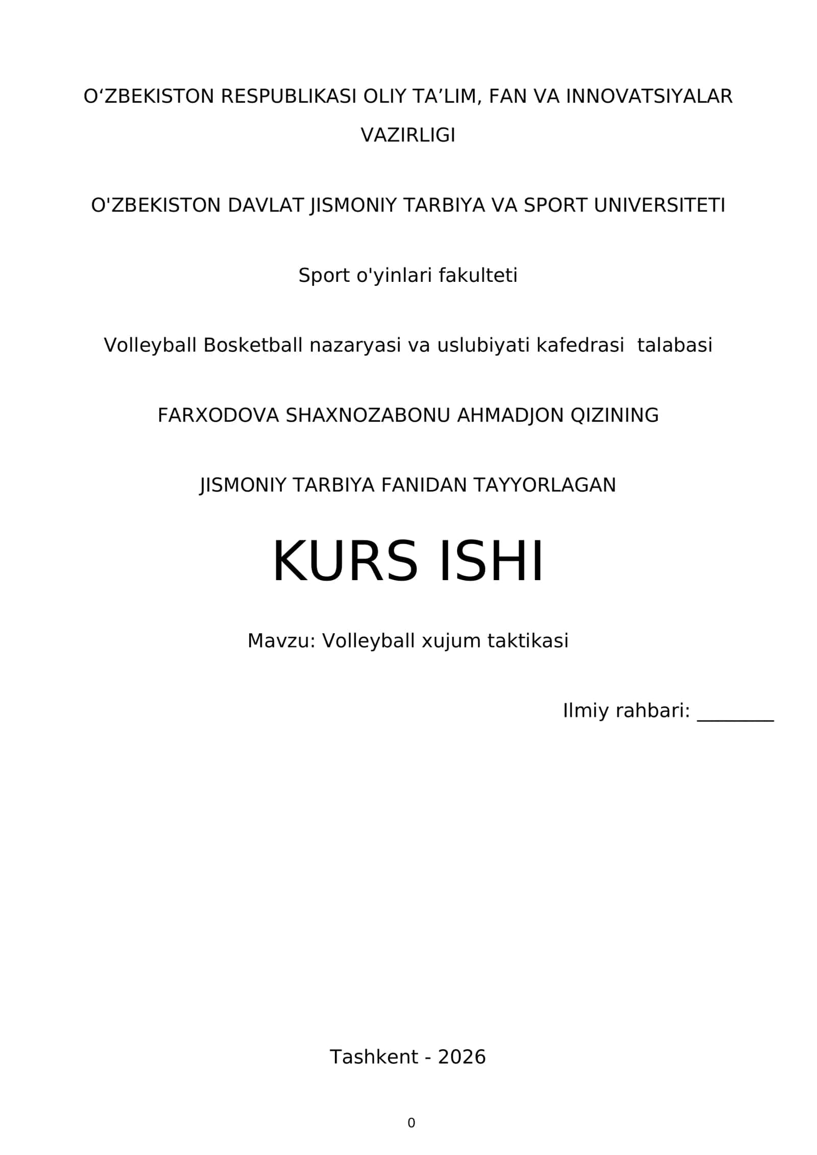 Volleyball xujum taktikasi 1