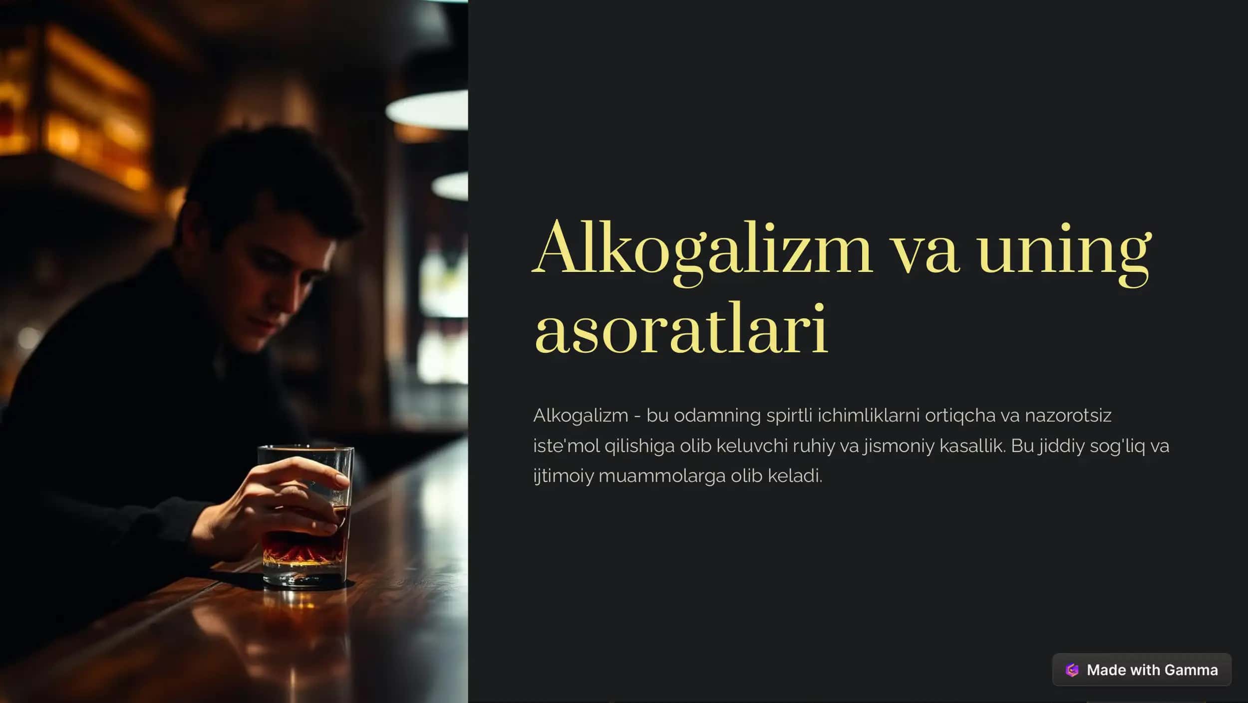 Alkogalizm va uning asoratlari 1