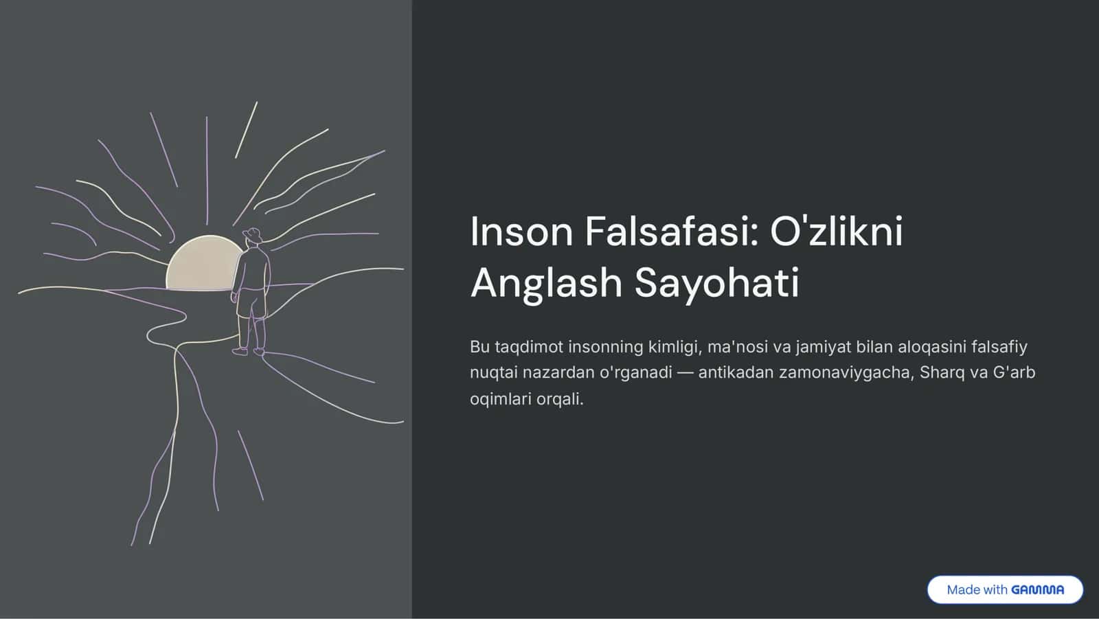 Inson Falsafasi: O'zlikni Anglash Sayohati 1
