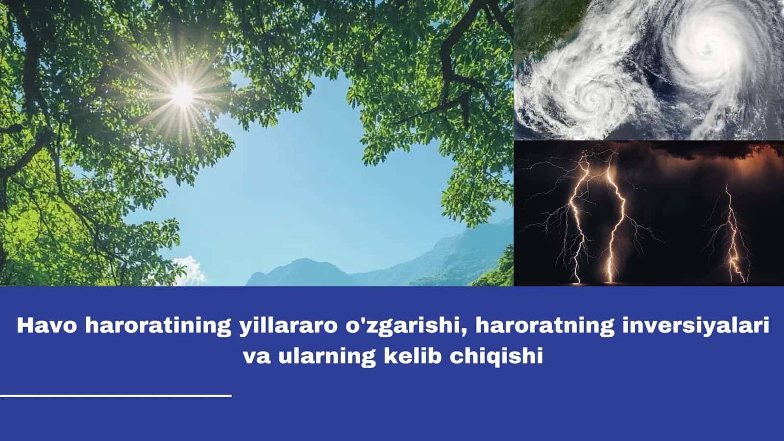 Havo haroratining yillararo o'zgarishi, haroratning inversiyalari va ularning kelibchiqishi 1