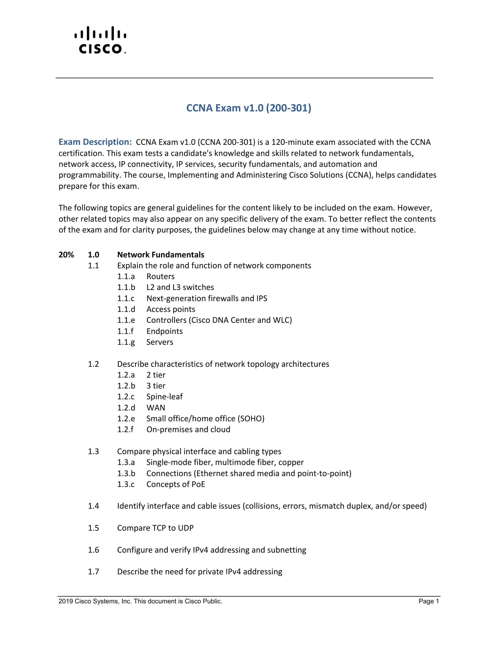 CCNA Exam v1.0 (200-301) 1