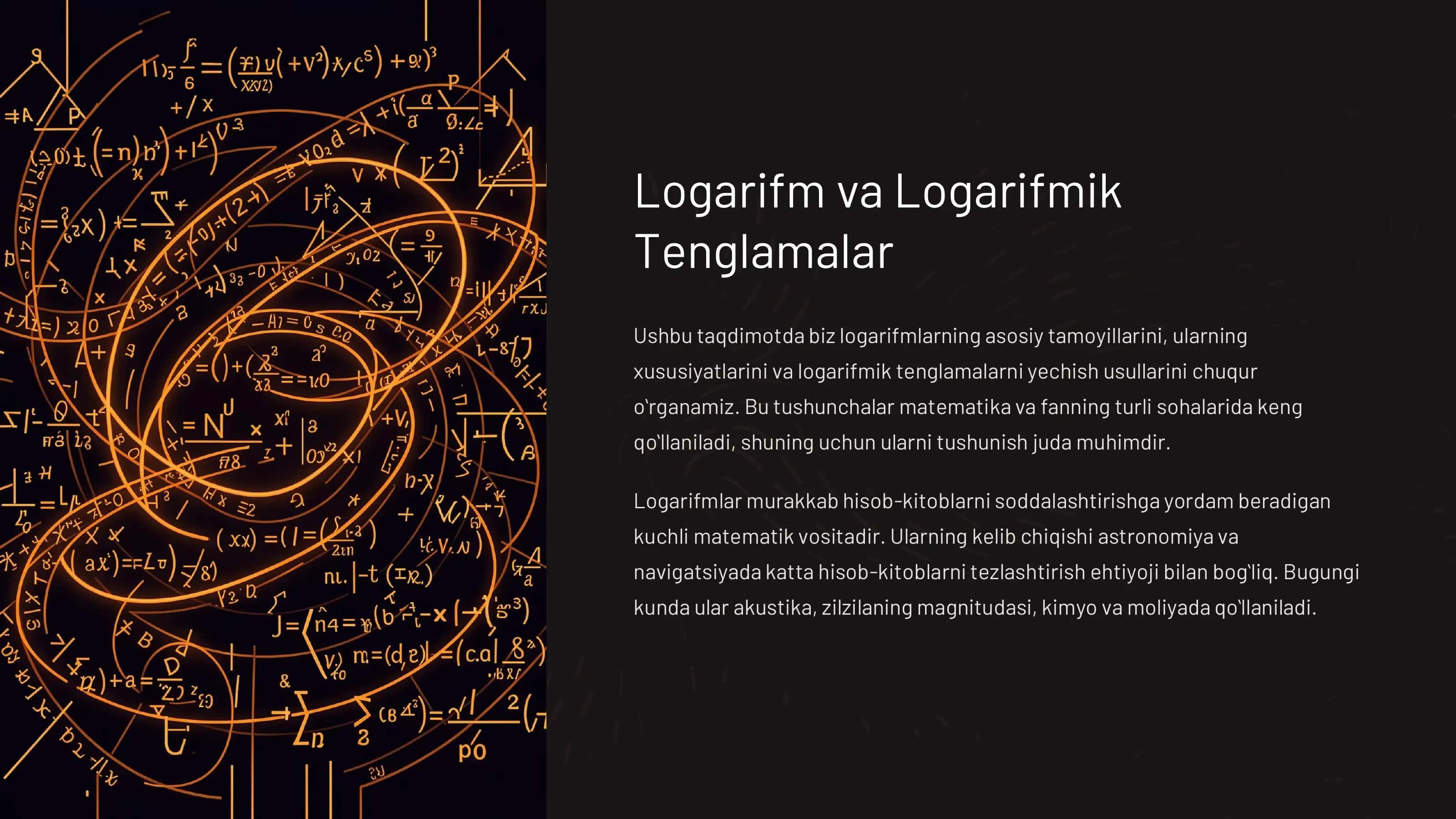 Logarifm va Logarifmik 1