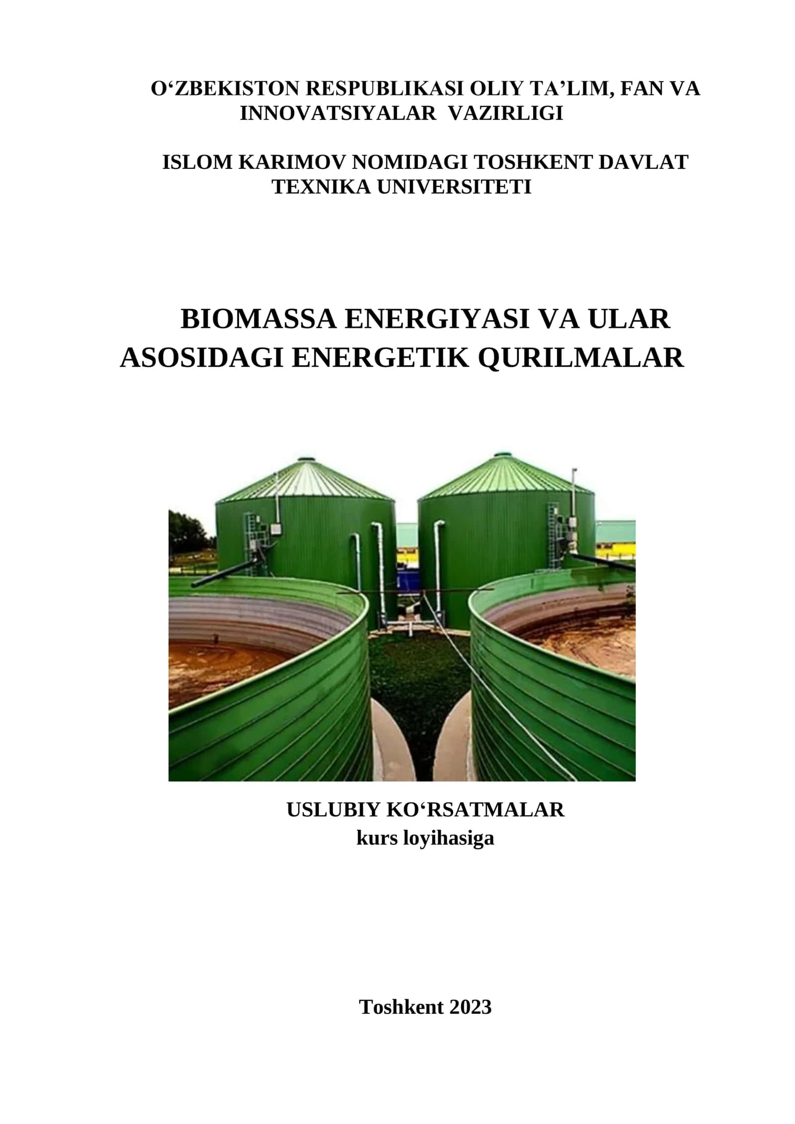 Biogaz massasini hisoblash ishi 1