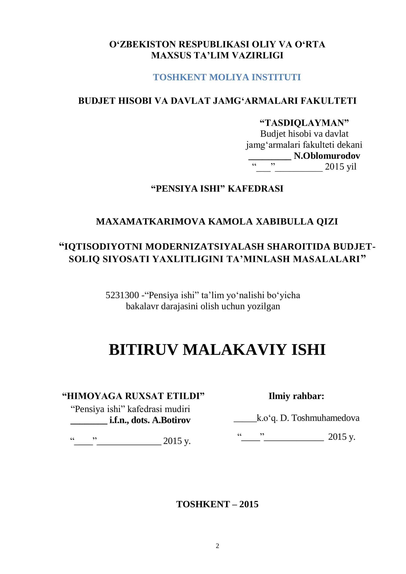 Budjet-soliq siyosati yaxlitligining mazmuni, mohiyati va vazifalari 1
