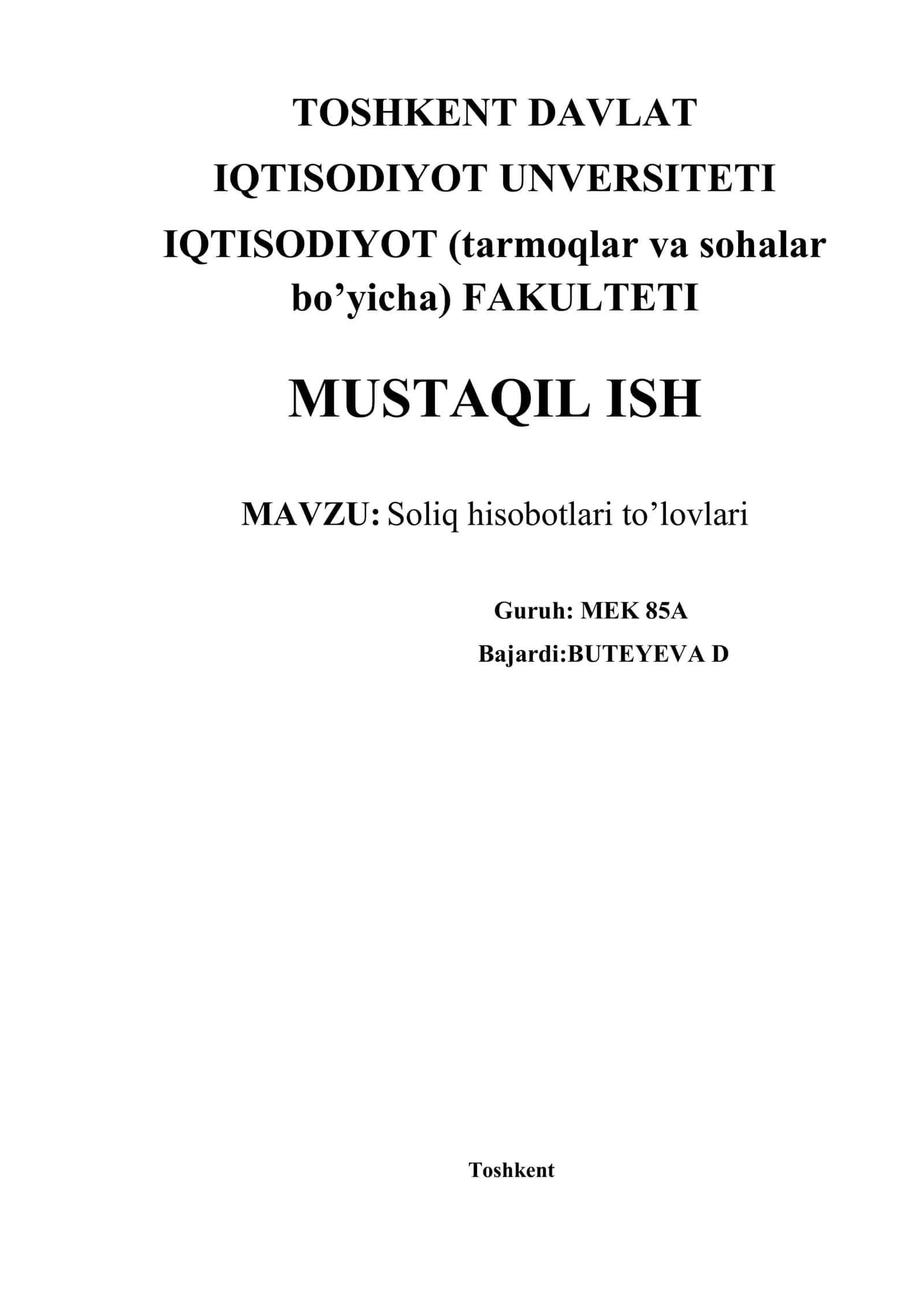 Soliq hisobotlari to’lovlari 1