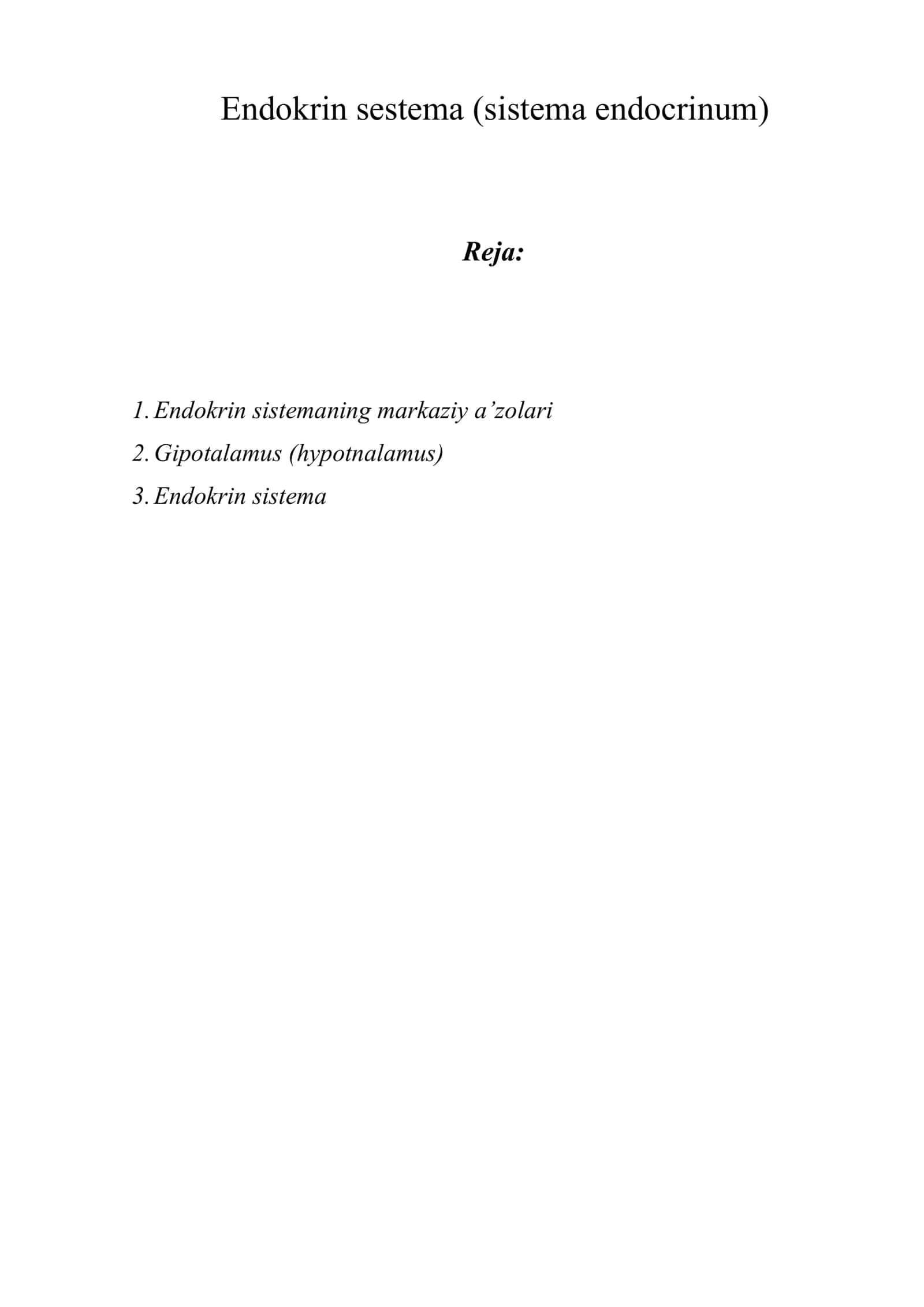 Endokrin sestema (sistema endocrinum) 1