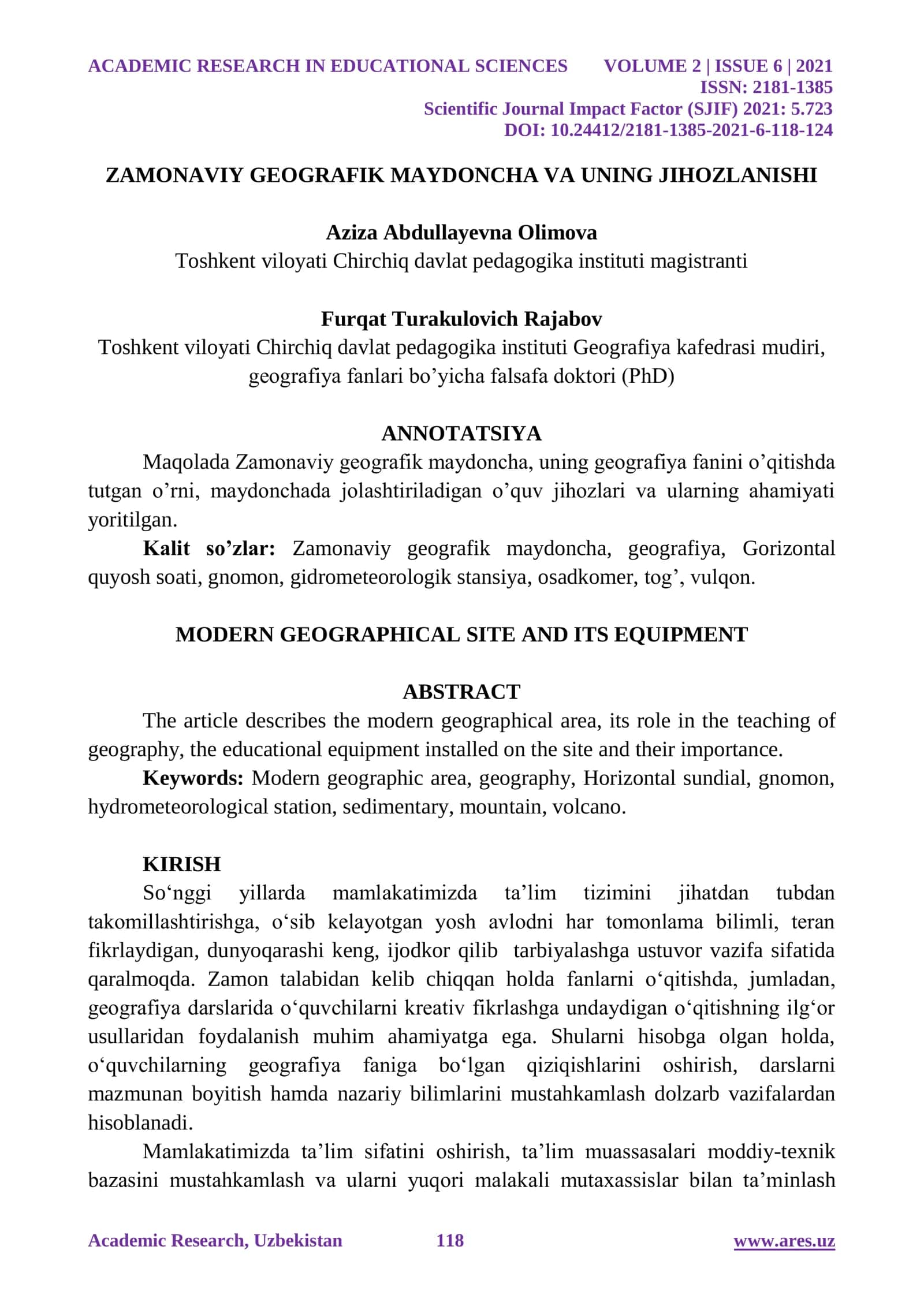 ZAMONAVIY GEOGRAFIK MAYDONCHA VA UNING JIHOZLANISHI 1