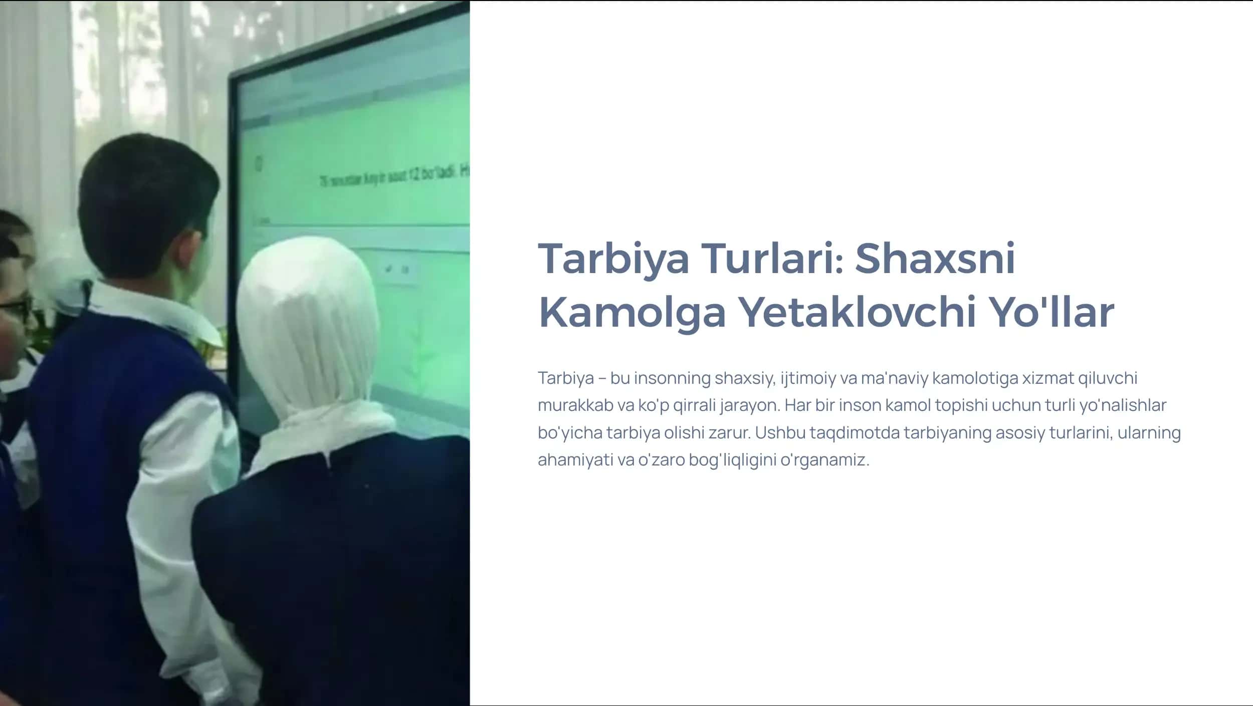 Tarbiya Turlari: Shaxsni 1