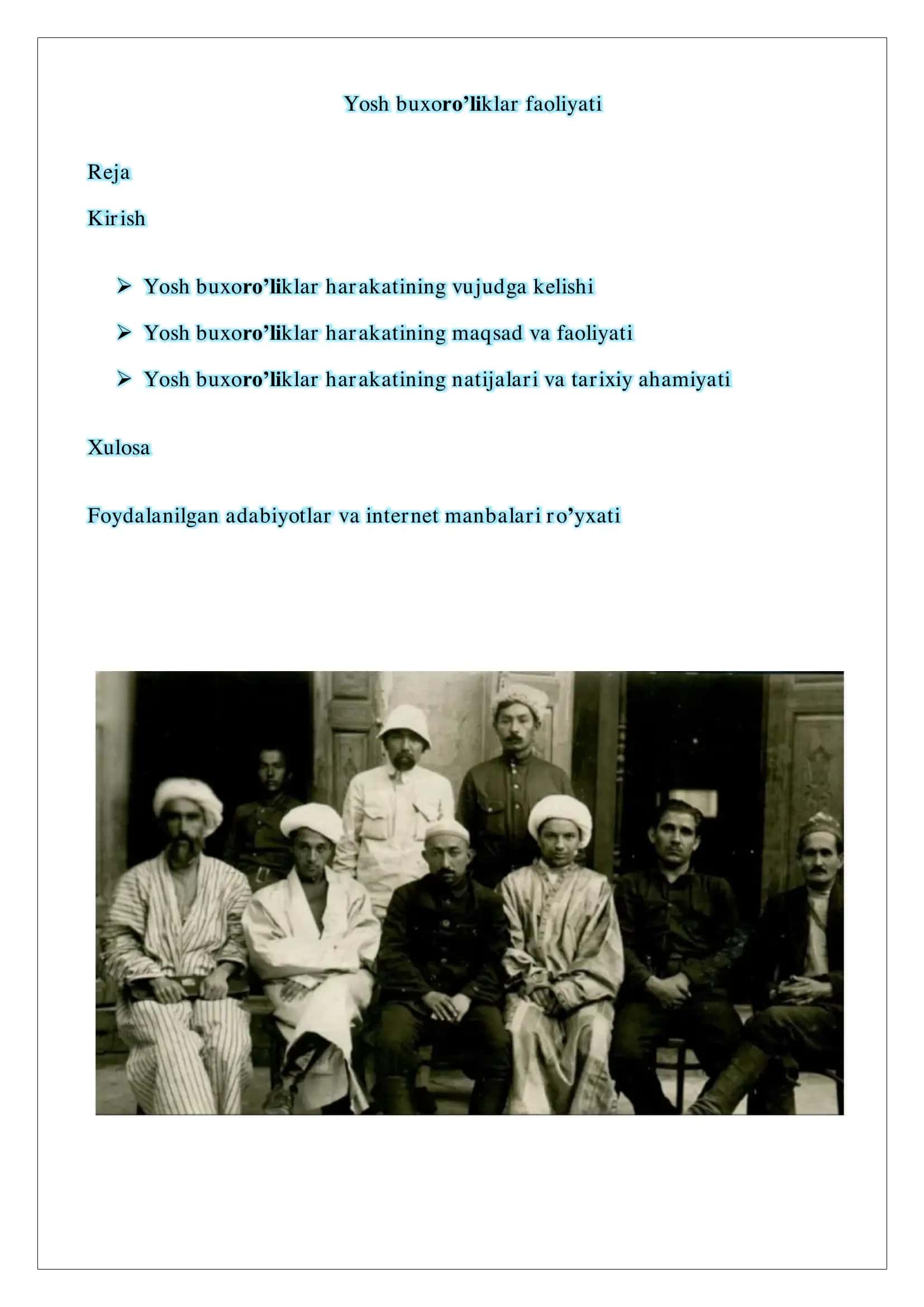 Yosh buxoro’liklar faoliyati 1