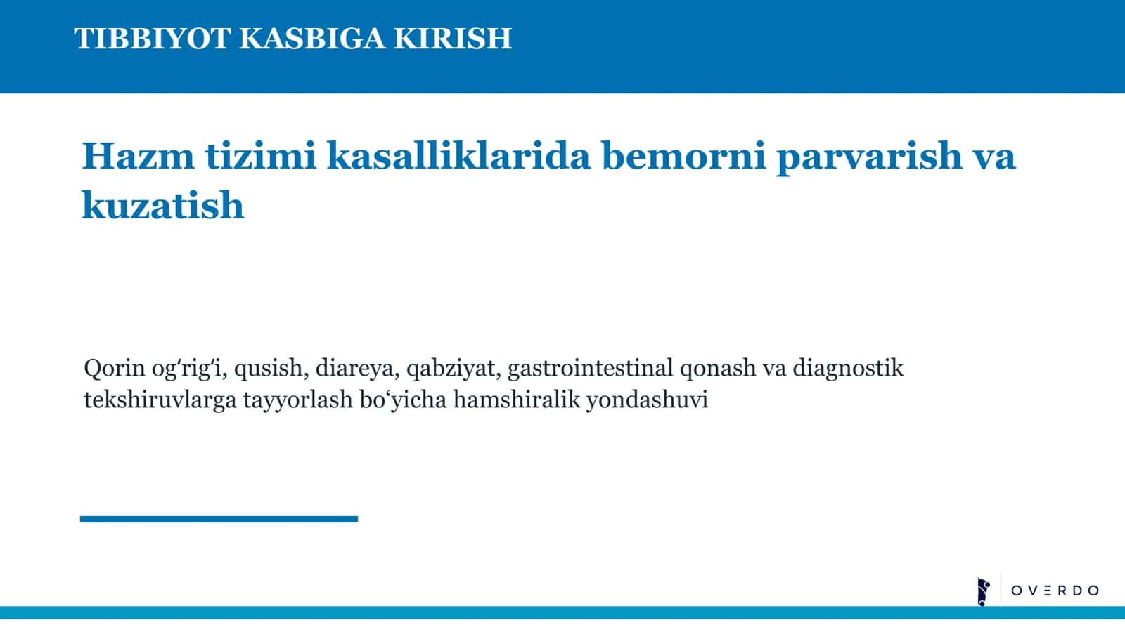 TIBBIYOT KASBIGA KIRISH 1