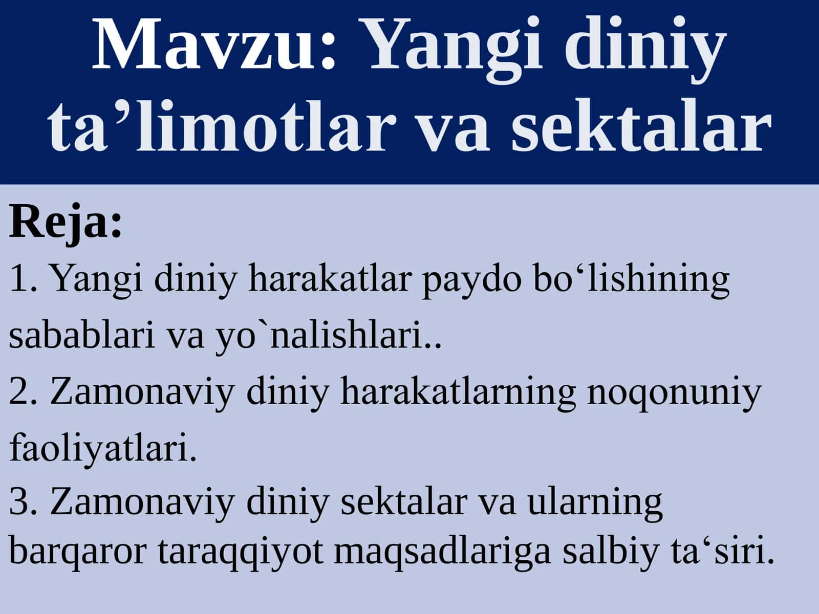 Yangi diniy ta’limotlar va sektalar 1