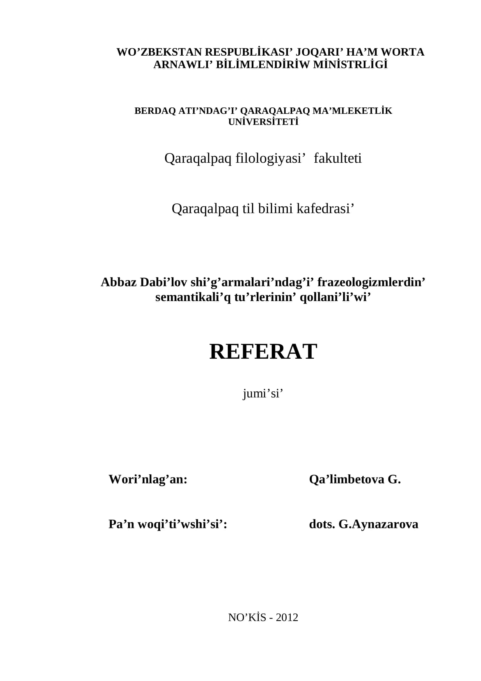 Frazeologizmalar semantikasi 1