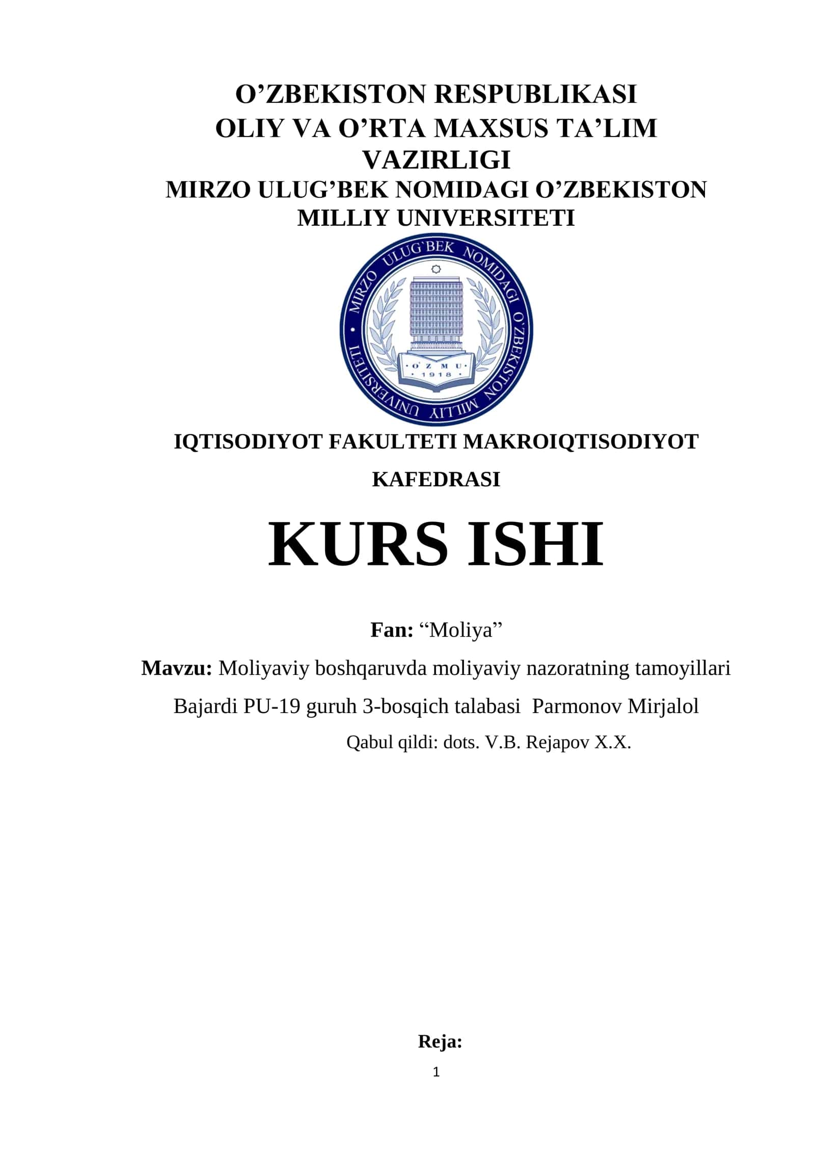 Moliyaviy boshqaruvda moliyaviy nazoratning tamoyillari 1