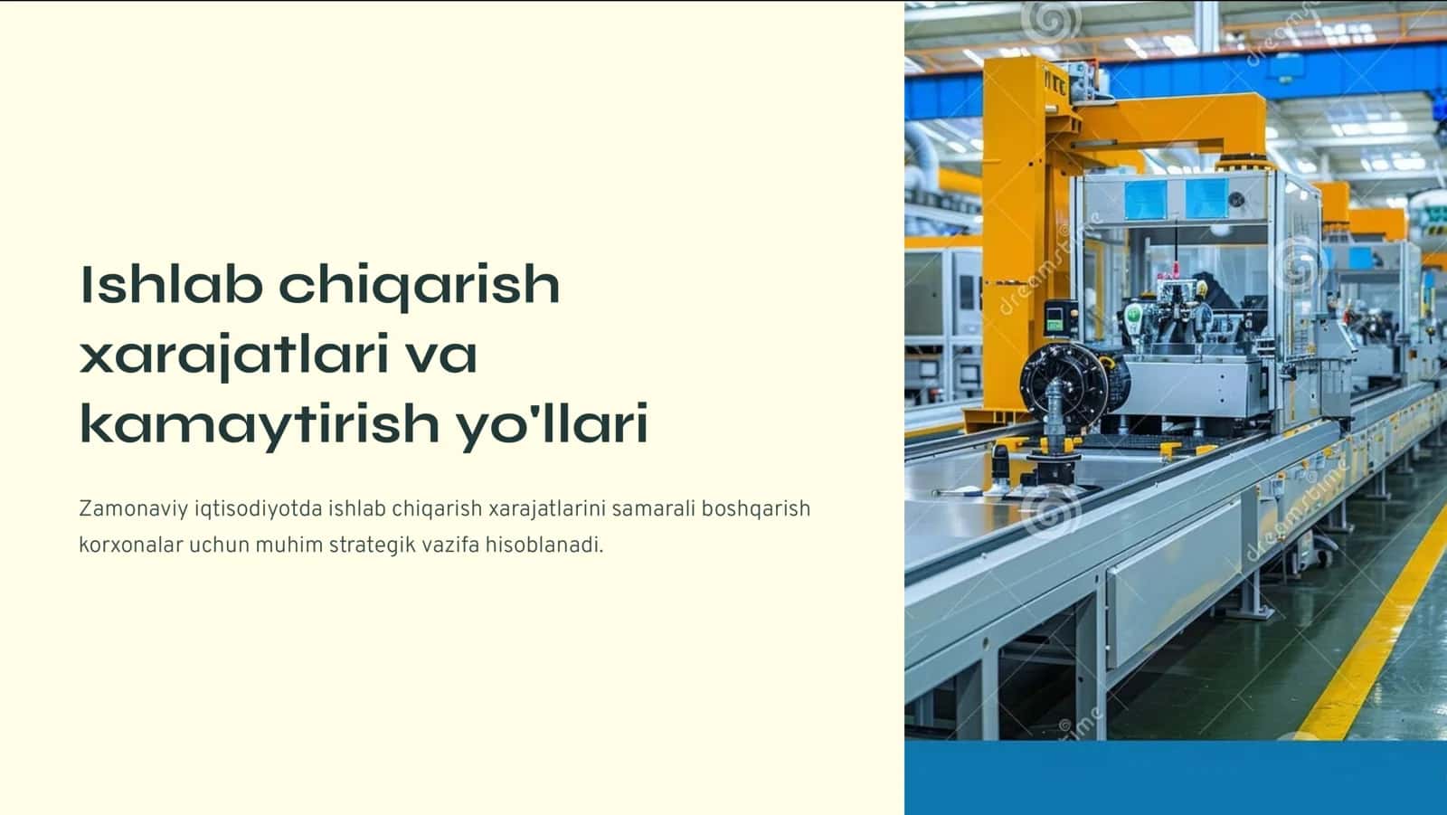 Ishlab chiqarish xarajatlari va kamaytirish yo'llari 1