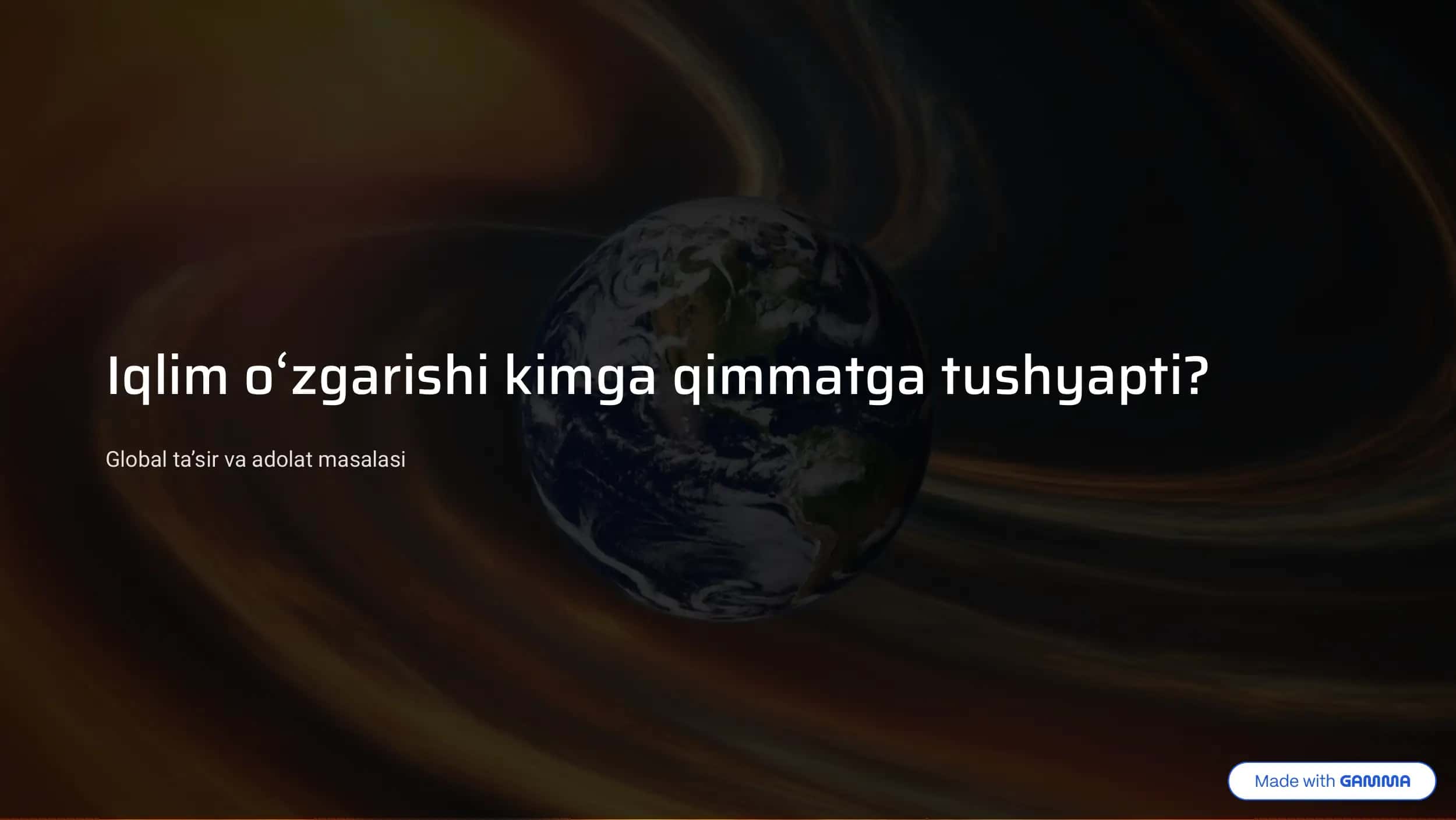 Iqlim o'zgarishi kimga qimmatga tushyapti? 1