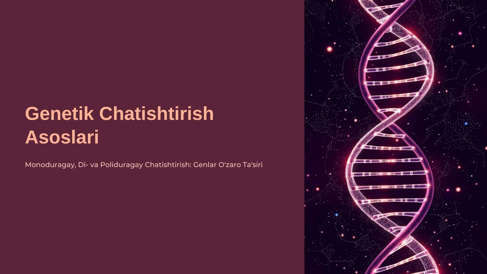 Genetik Chatishtirish Asoslari 1
