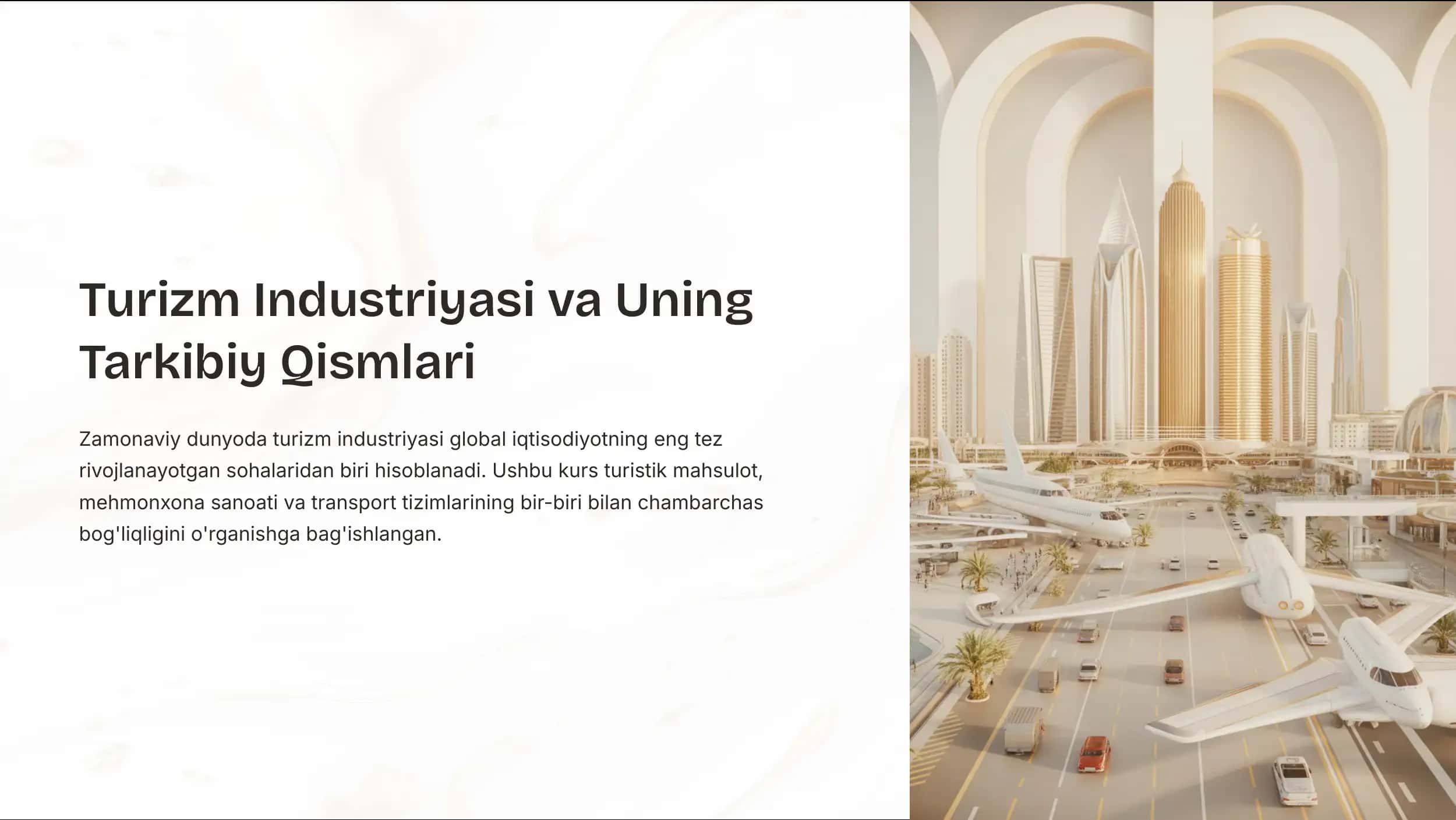 Turizm Industriyasi va Uning Tarkibiy Qismlari 1