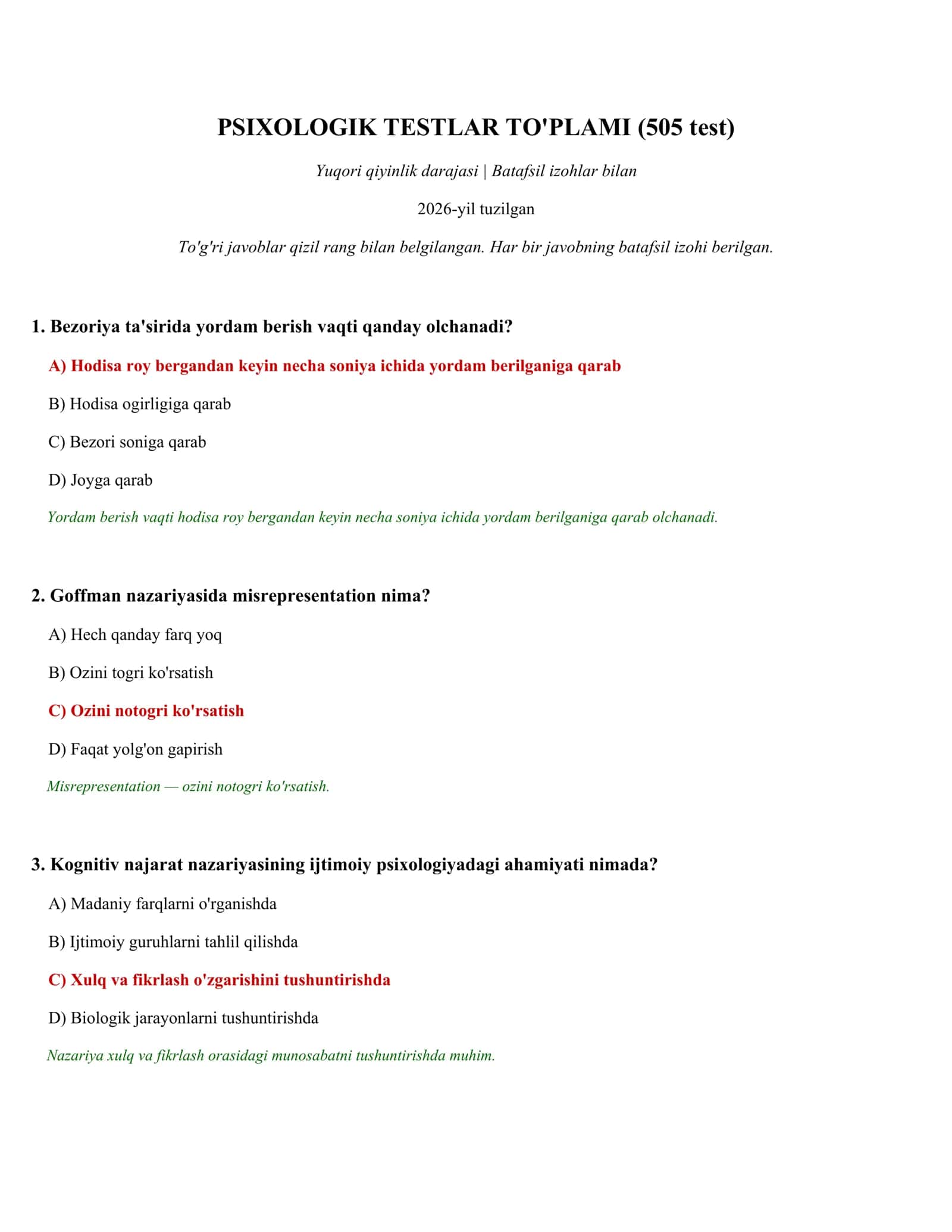 PSIXOLOGIK TESTLAR TO'PLAMI (505 test) 1