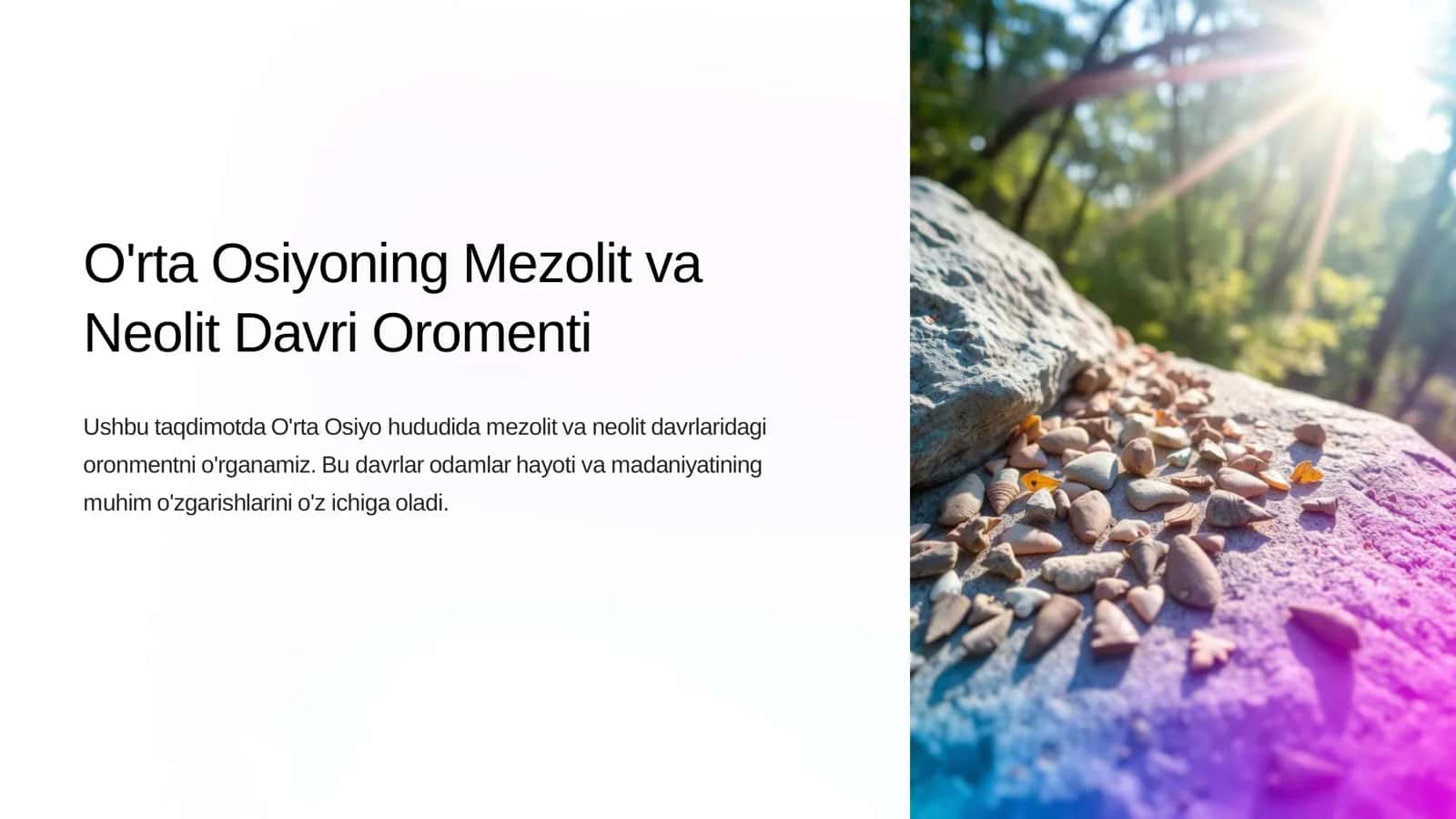O'rta Osiyoning Mezolit va Neolit Davri Oromenti 1