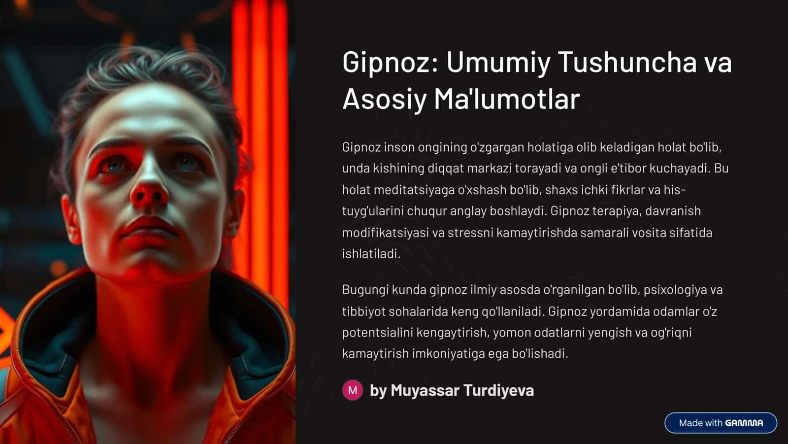 Gipnoz: Umumiy Tushuncha va Asosiy Ma'lumotlar 1