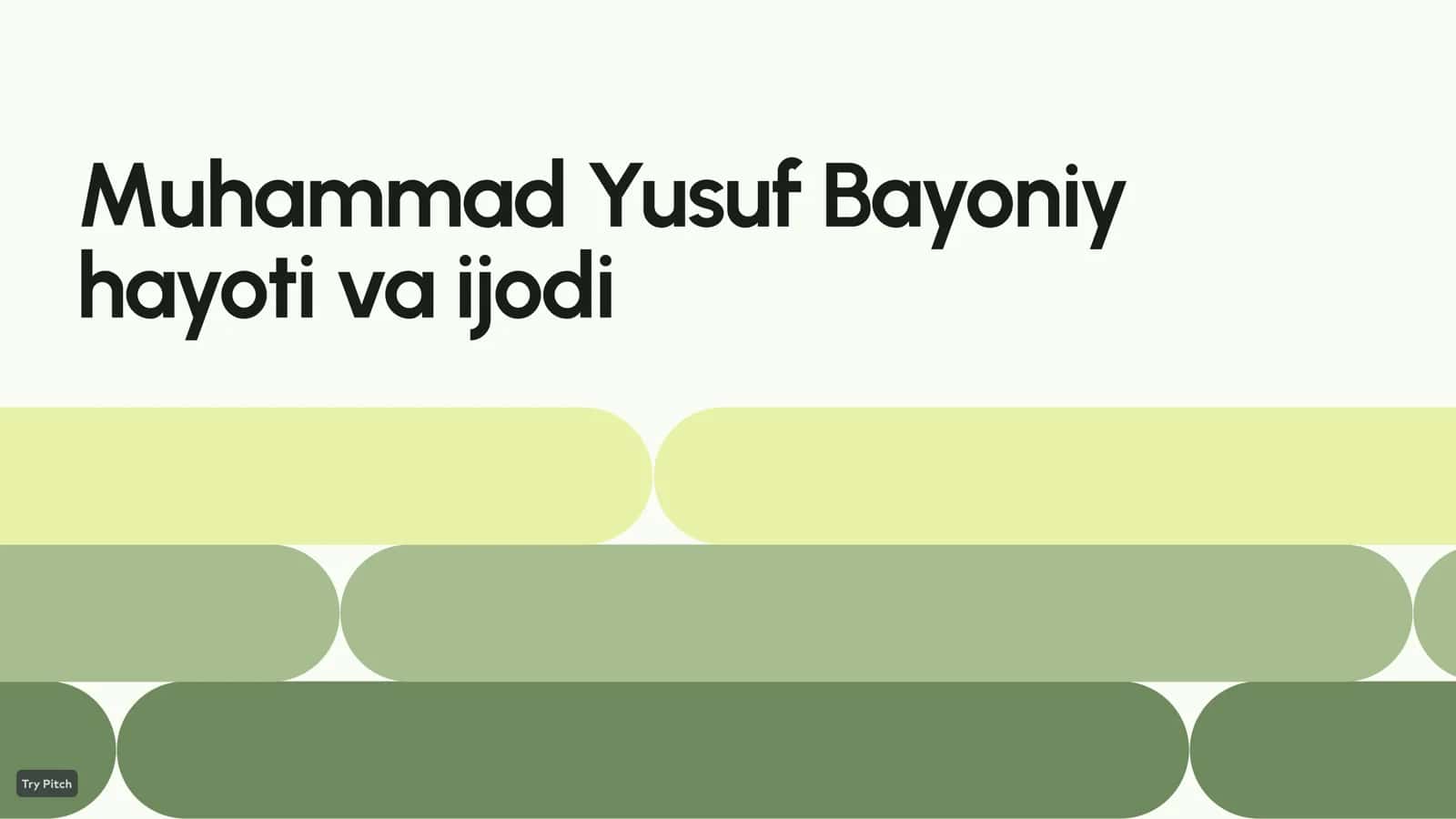 Muhammad Yusuf Bayoniy hayoti va ijodi 1