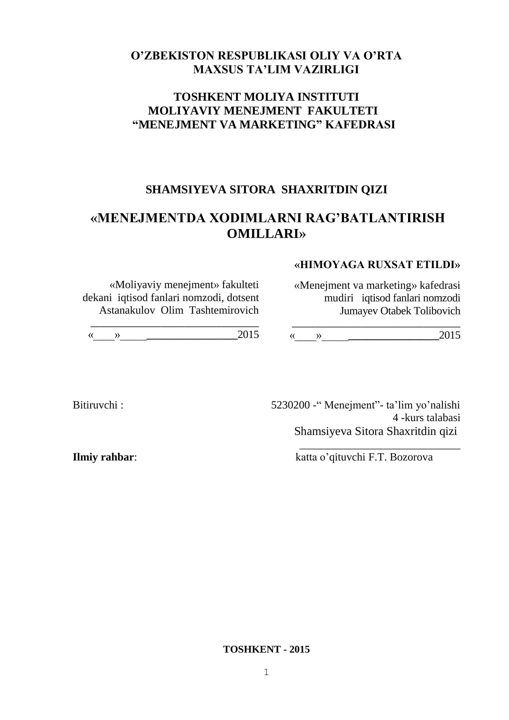 MENEJMENTDA XODIMLARNI RAG‟BATLANTIRISH OMILLARI 1