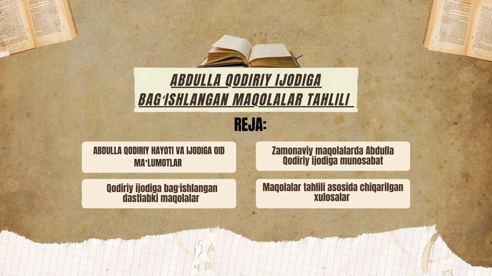 ABDULLA QODIRIY IJODIGA BAGʻISHLANGAN MAQOLALAR TAHLILI 1