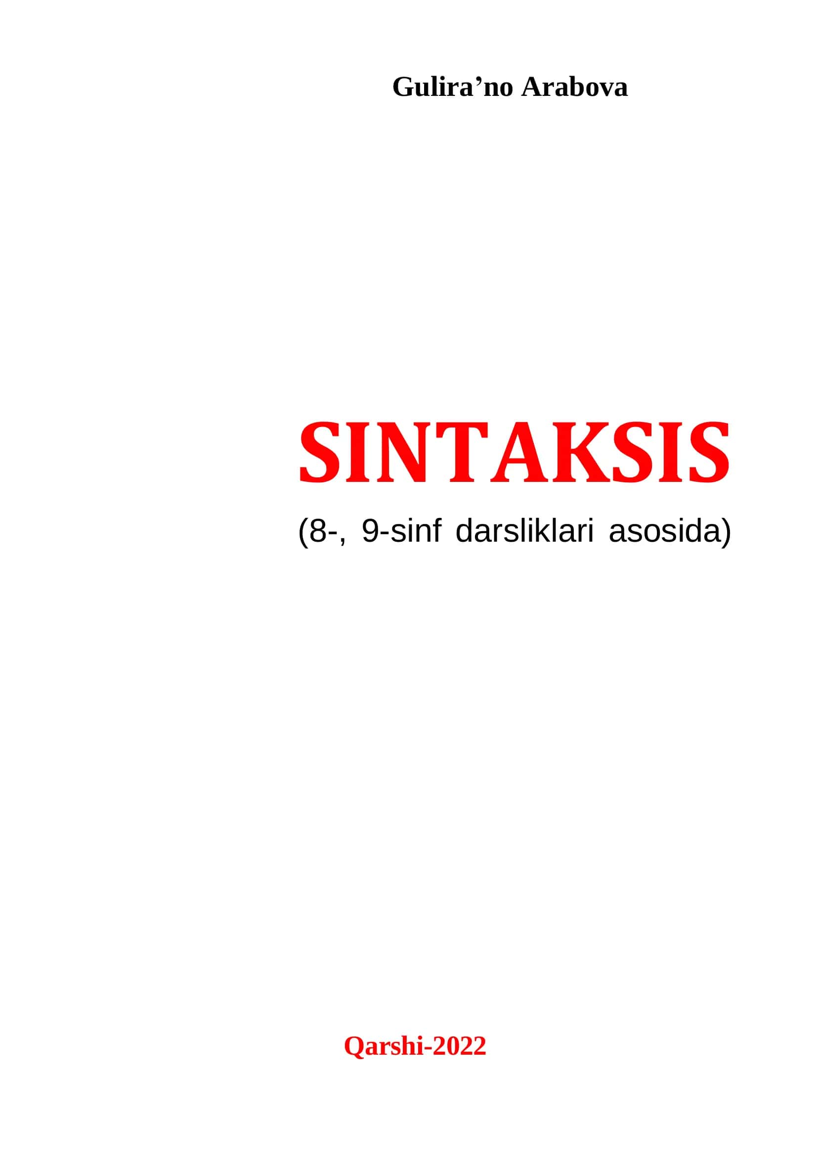 Sintaksis qo‘llanma 1