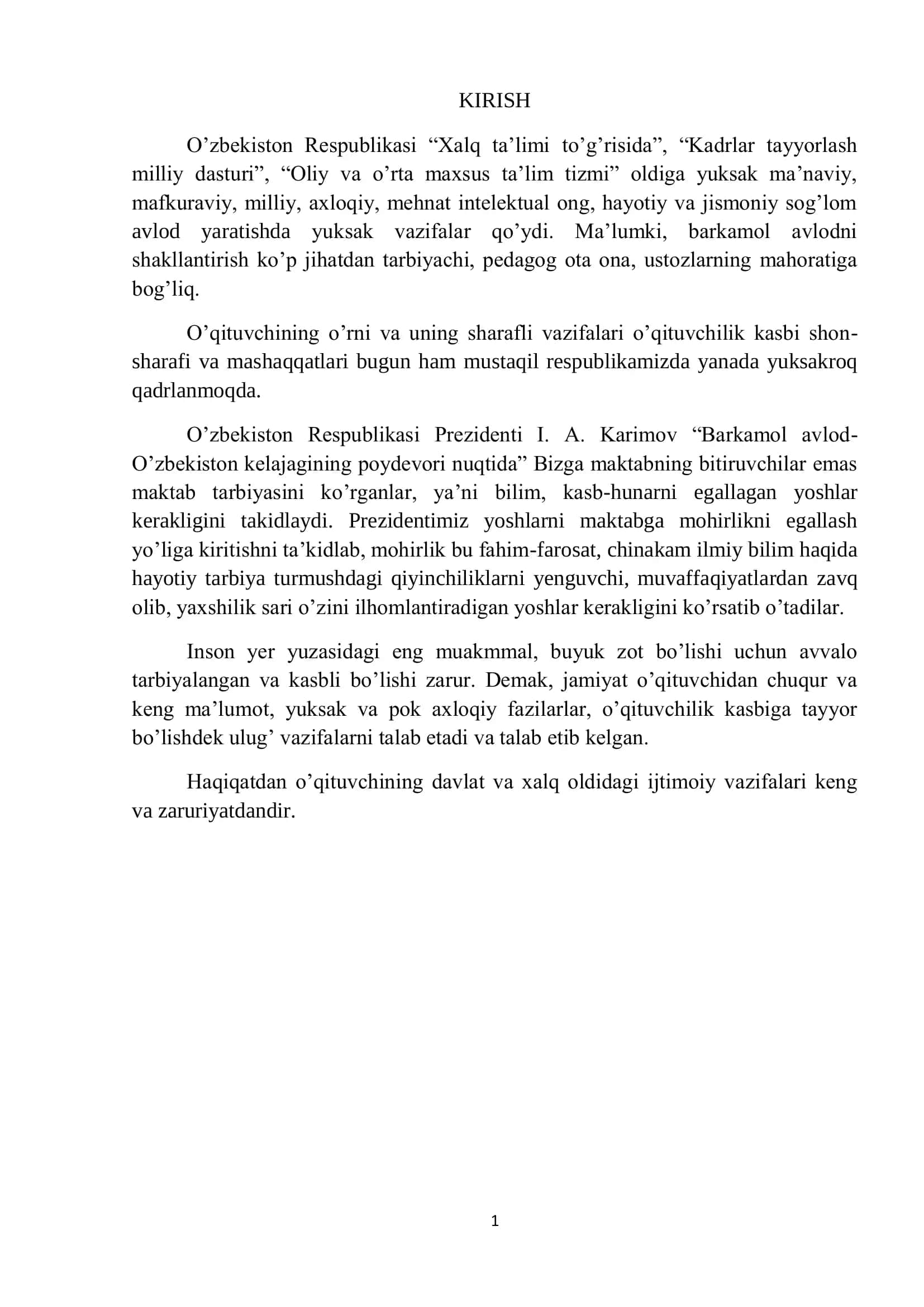 O’zbekiston Respublikasi Maktab Talim Tizimi 1
