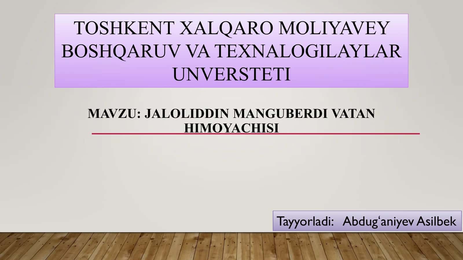 JALOLIDDIN MANGUBERDI VATAN HIMOYACHISI 1