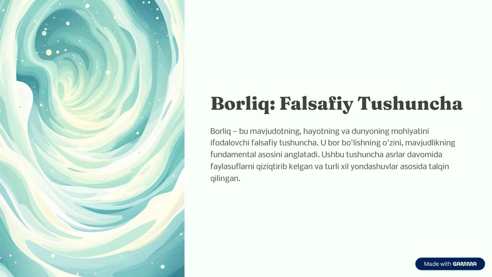 Borliq: Fal4afiy Tu4&u.c&a 1