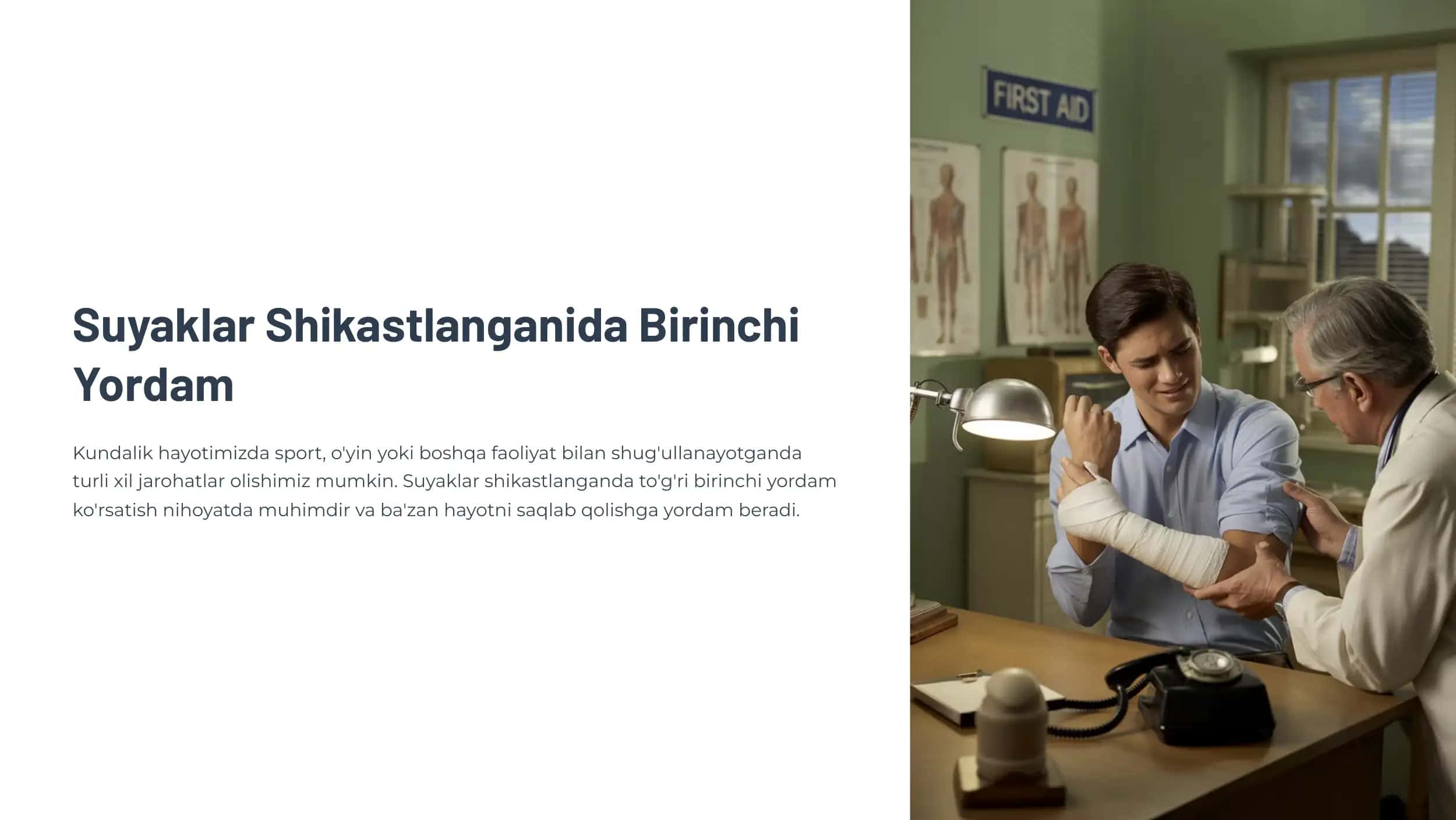 Suyaklar Shikastlanganida Birinchi Yordam 1