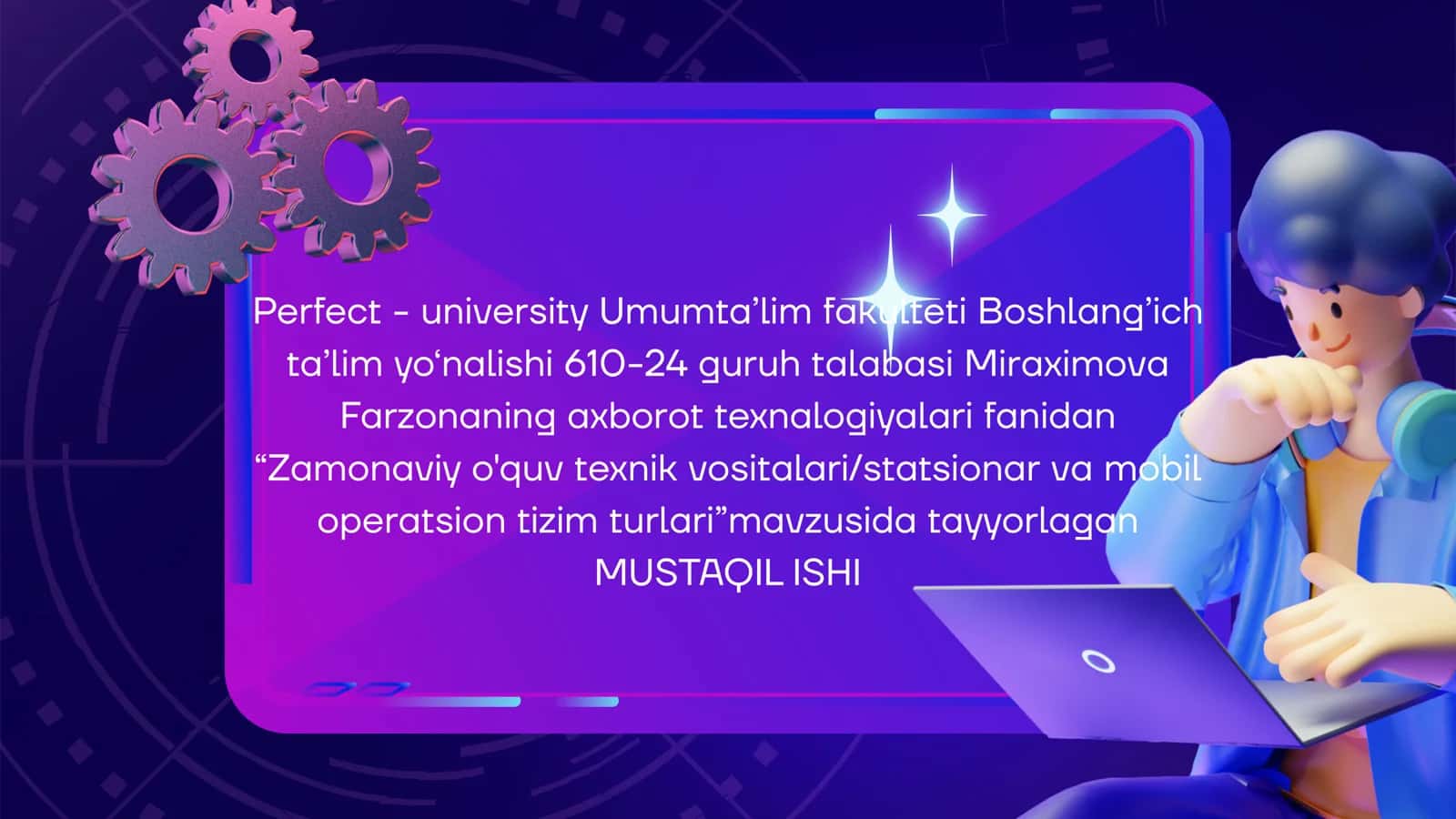 Zamonaviy òquv texnik vositalari,satsionar va mobil operatsion tizim turlari. 1