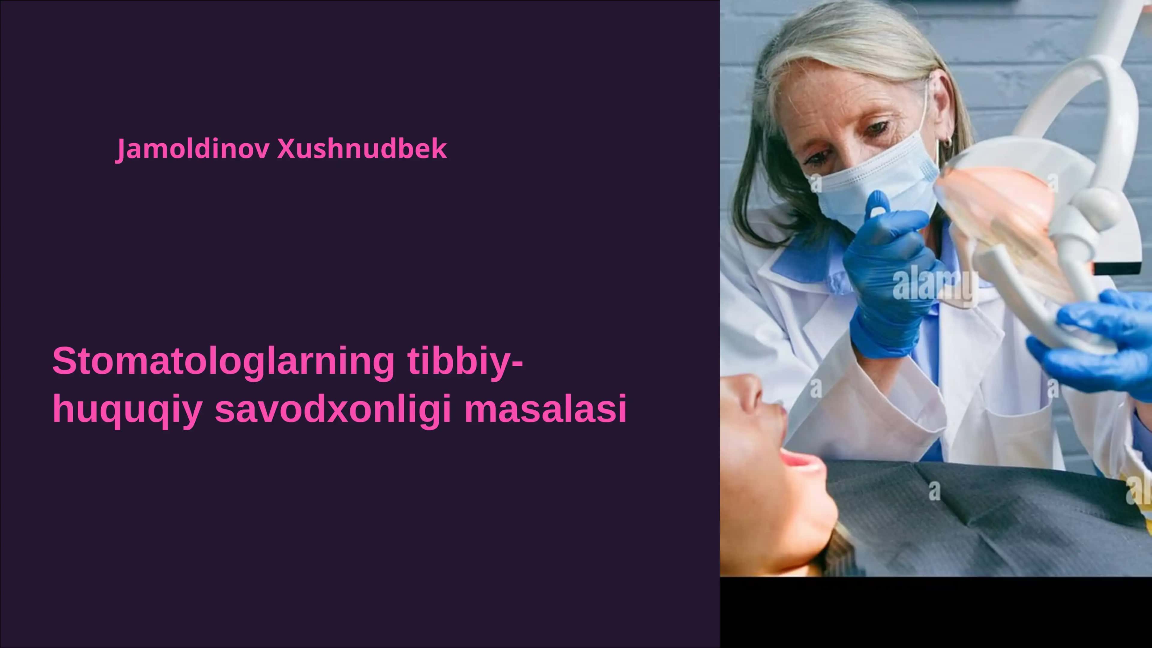 Stomatologlarning tibbiy-huquqiy savodxonligi masalasi 1
