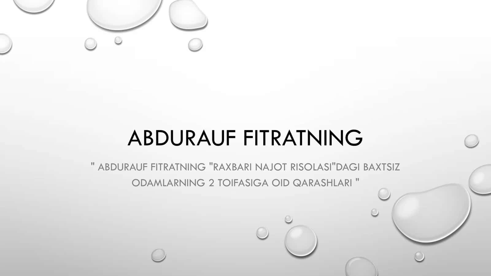 ABDURAUF FITRATNING "RAXBARI NAJOT RISOLASI" 1