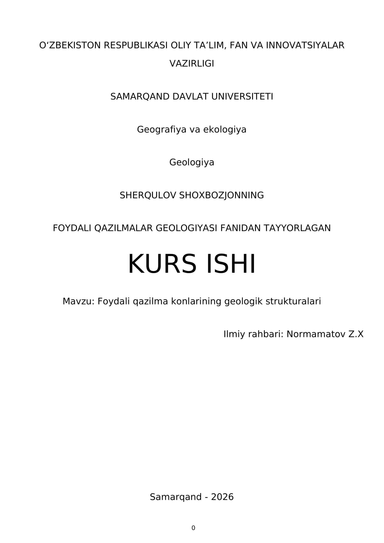 Foydalı qazilma konlarining geologik strukturalari 1