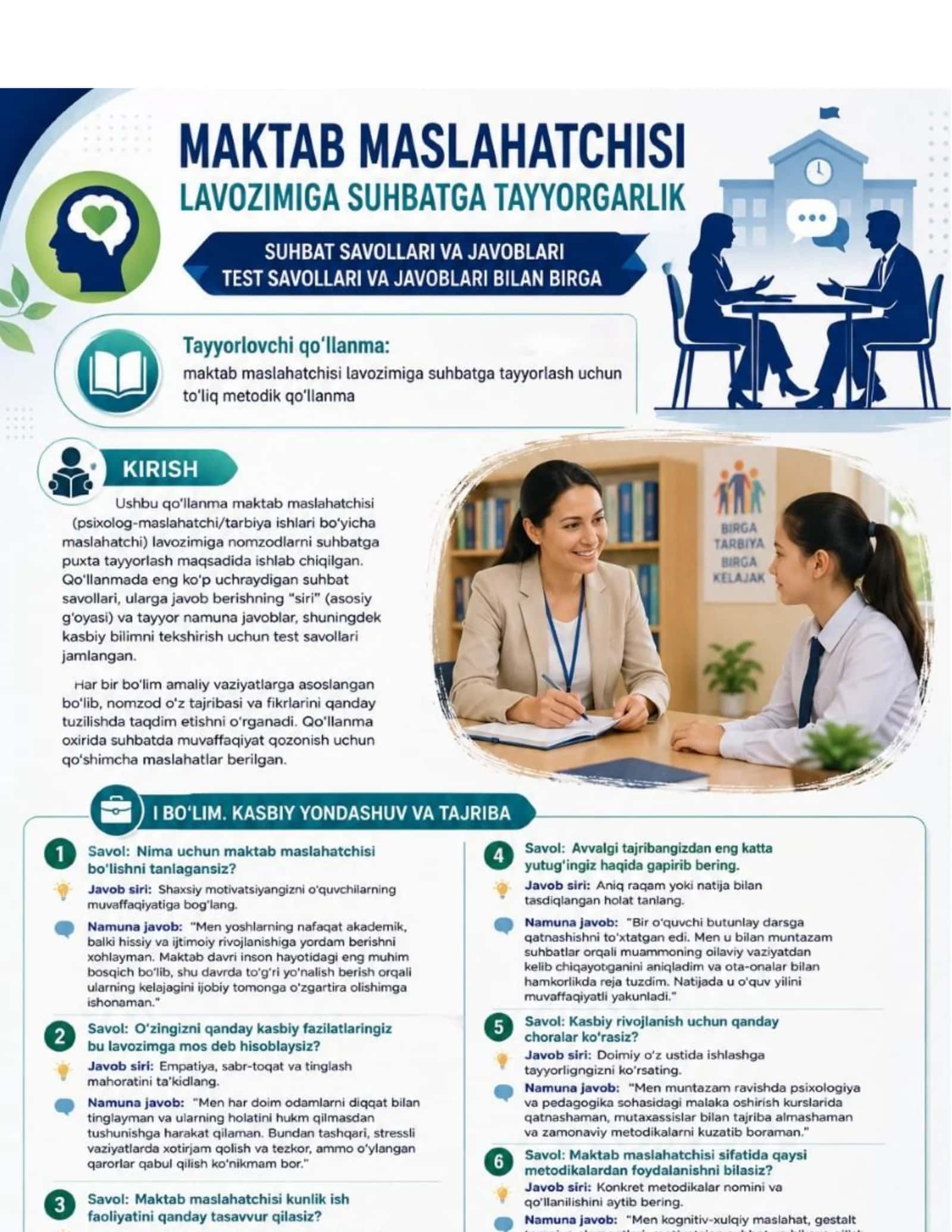 MAKTAB MASLAHATCHISI LAVOZIMIGA SUHBATGA TAYYORGARLIK. ORIGINAL 1