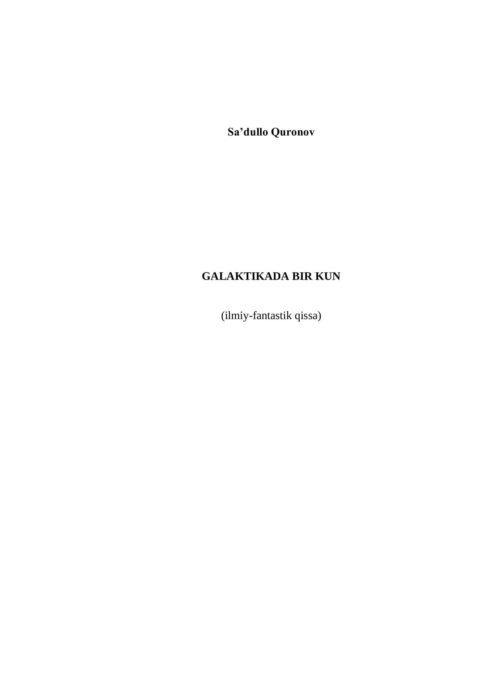 GALAKTIKADA BIR KUN 1
