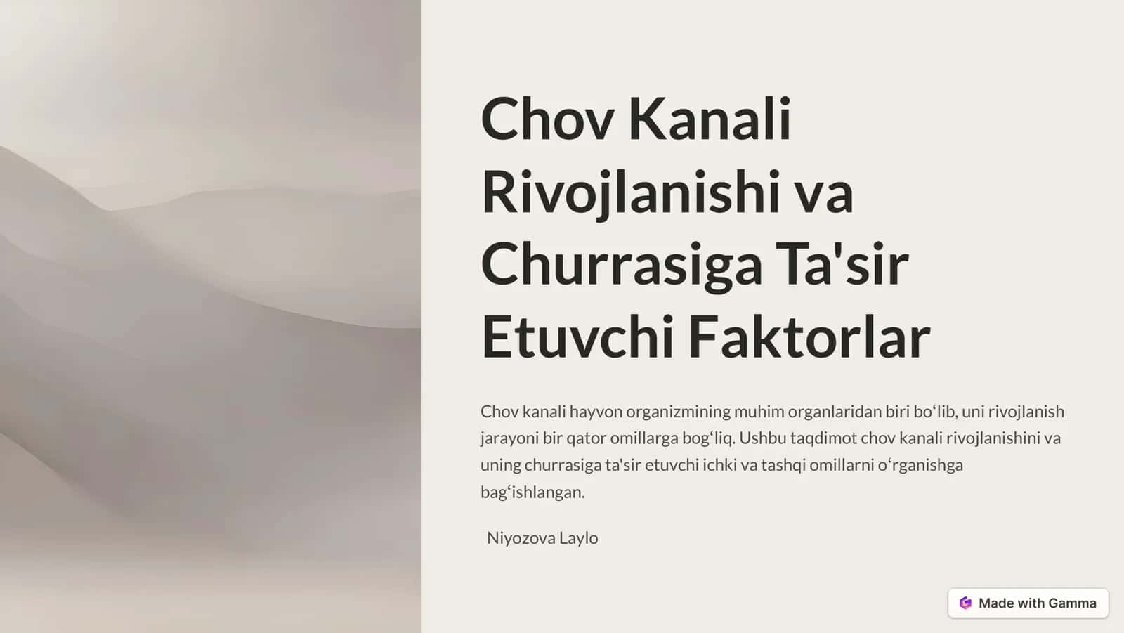 Chov Kanali 1