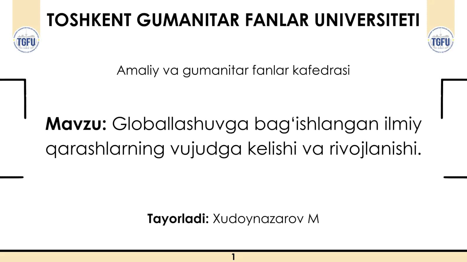 Globallashuvga bag‘ishlangan ilmiy qarashlarning vujudga kelishi va rivojlanishi 1
