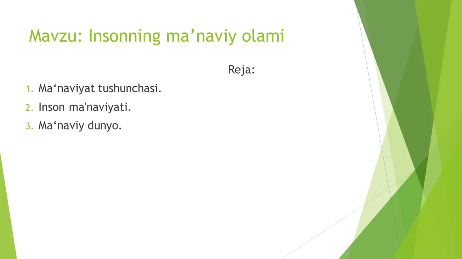 Insonning ma’naviy olami 1