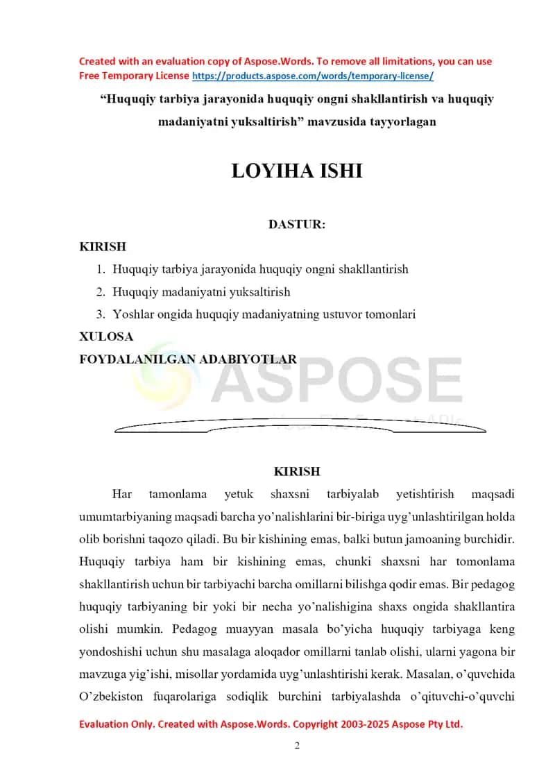 Huquqiy tarbiya jarayonida huquqiy ongni shakllantirish va huquqiy madaniyatni yuksaltirish 1