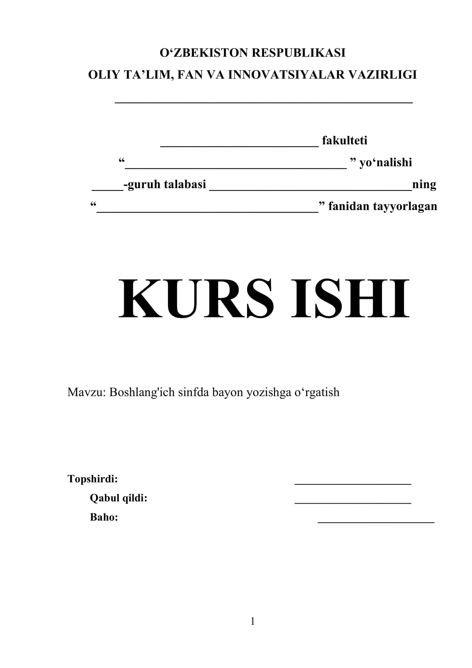 Boshlang‘ich sinfda bayon yozishga o‘rgatish 1