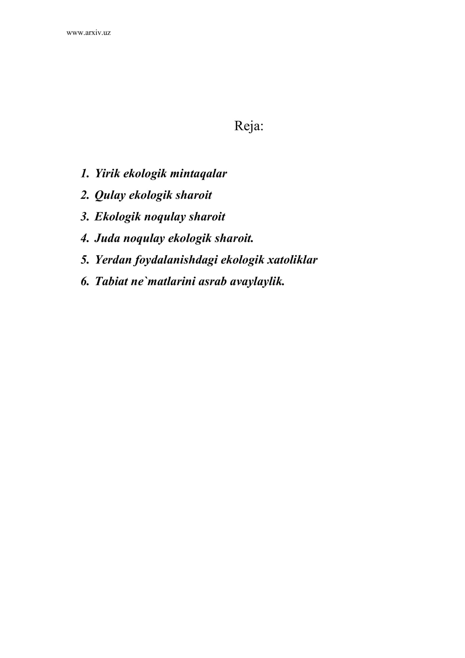 Yirik ekologik mintaqalar 1