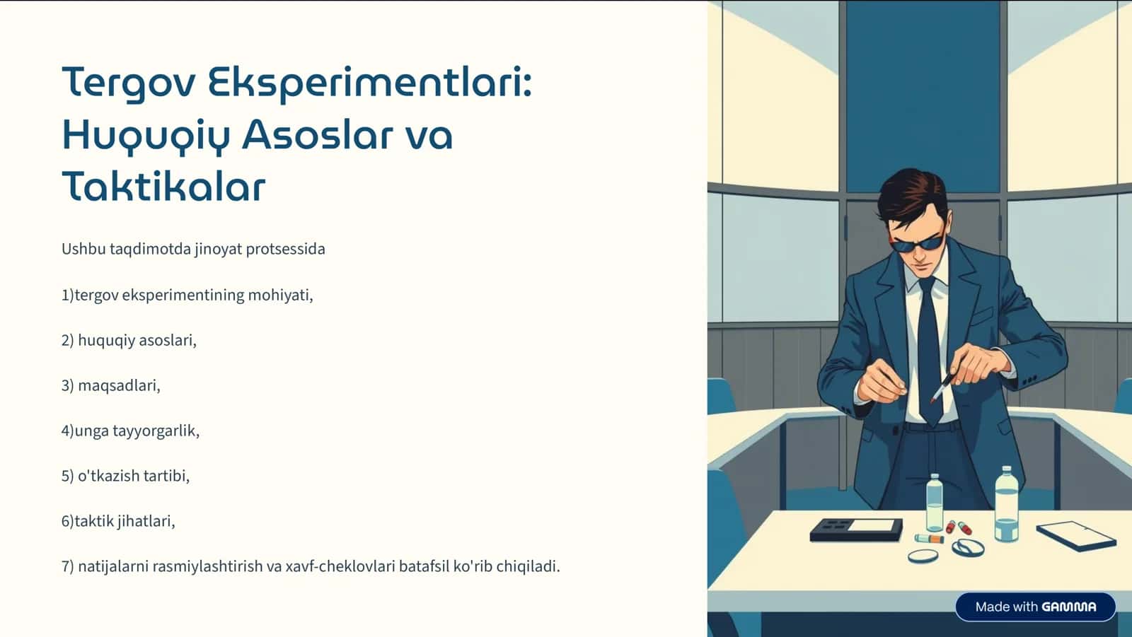 Tergov Eksperimentlari: Huquqiy Asoslar va Taktikalar 1