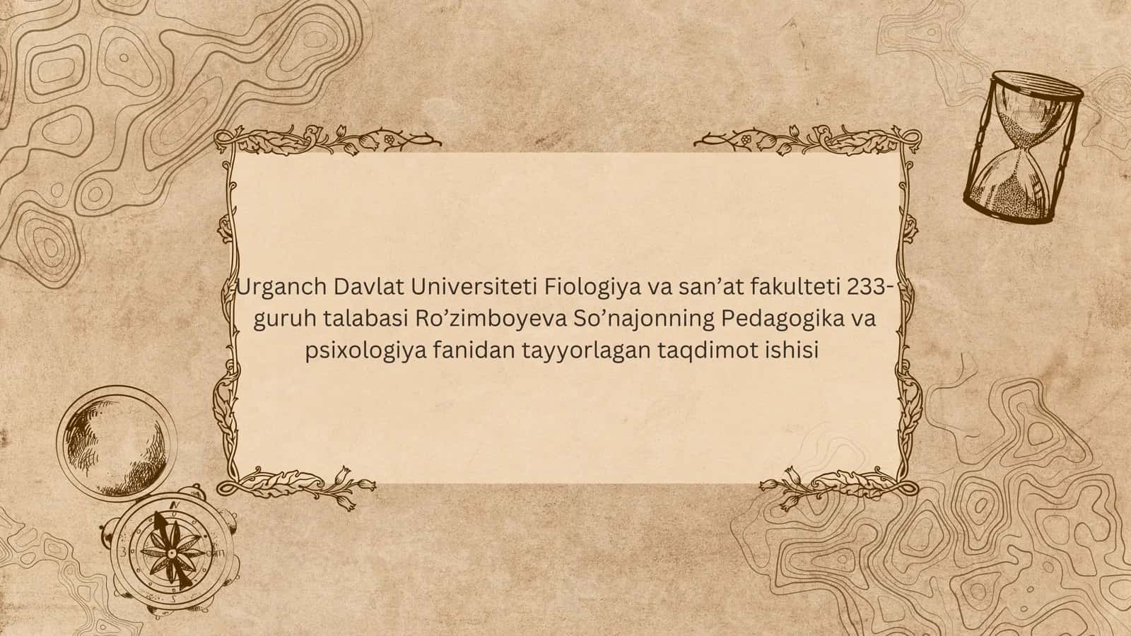 Pedagogika va psixologiya fanidan tayyorlagan taqdimot ishi 1
