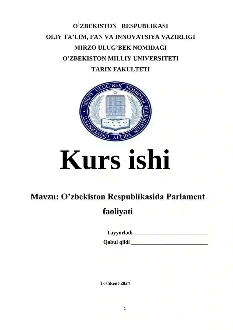 O’zbekiston Respublikasida Parlament faoliyati