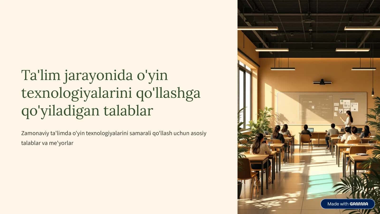 Ta'lim jarayonida o'yin texnologiyalarini qo'llashga qo'yiladigan talablar 1