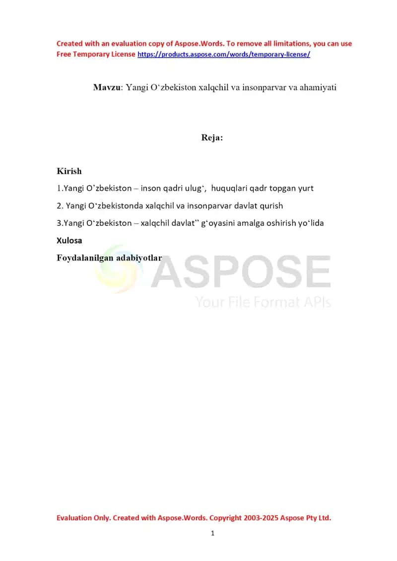 Yangi Oʻzbekiston – xalqchil va insonparvar davlat va uning ahamiyati 1